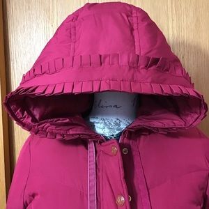 Juicy couture red hooded puffer jacket